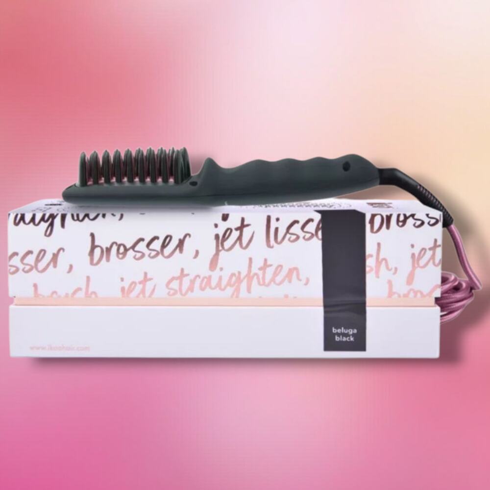 ikoo E-Styler Jet Ceramic Hair Straightening Heated Styling Brush Beluga Black